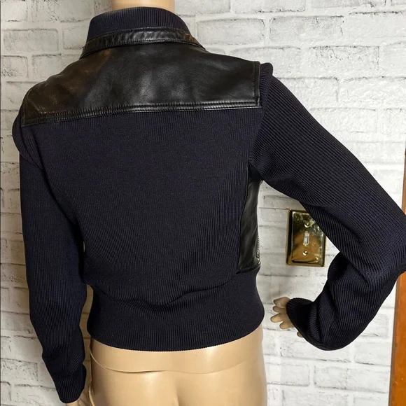 3.1 Phillip Lim black leather sweater jacket - Picture 5 of 9